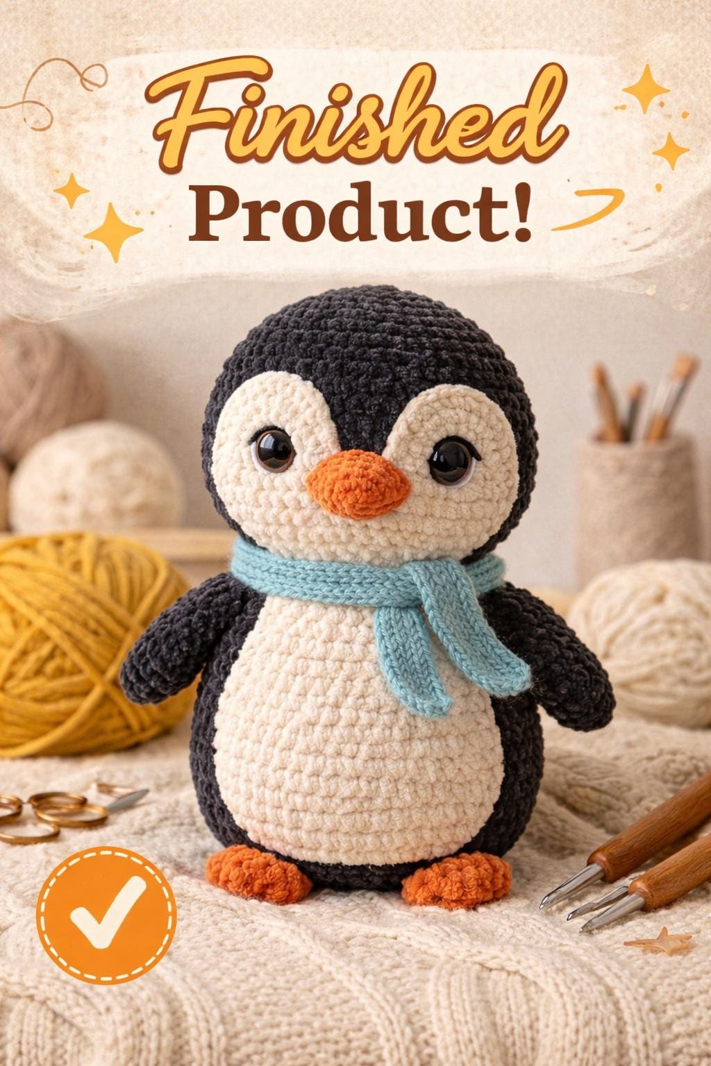 Penguin Amigurumi Pattern PDF Crochet Plush Toy Winter Animal DIY Tutorial