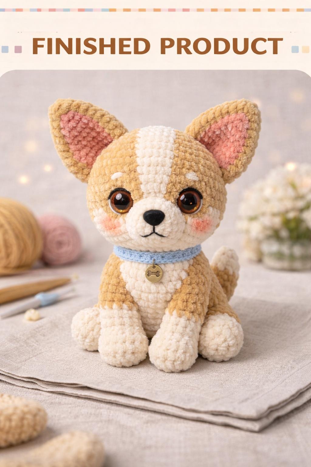 Chihuahua Amigurumi Crochet Pattern PDF, Plush Puppy Toy Tutorial, DIY Dog Doll Guide