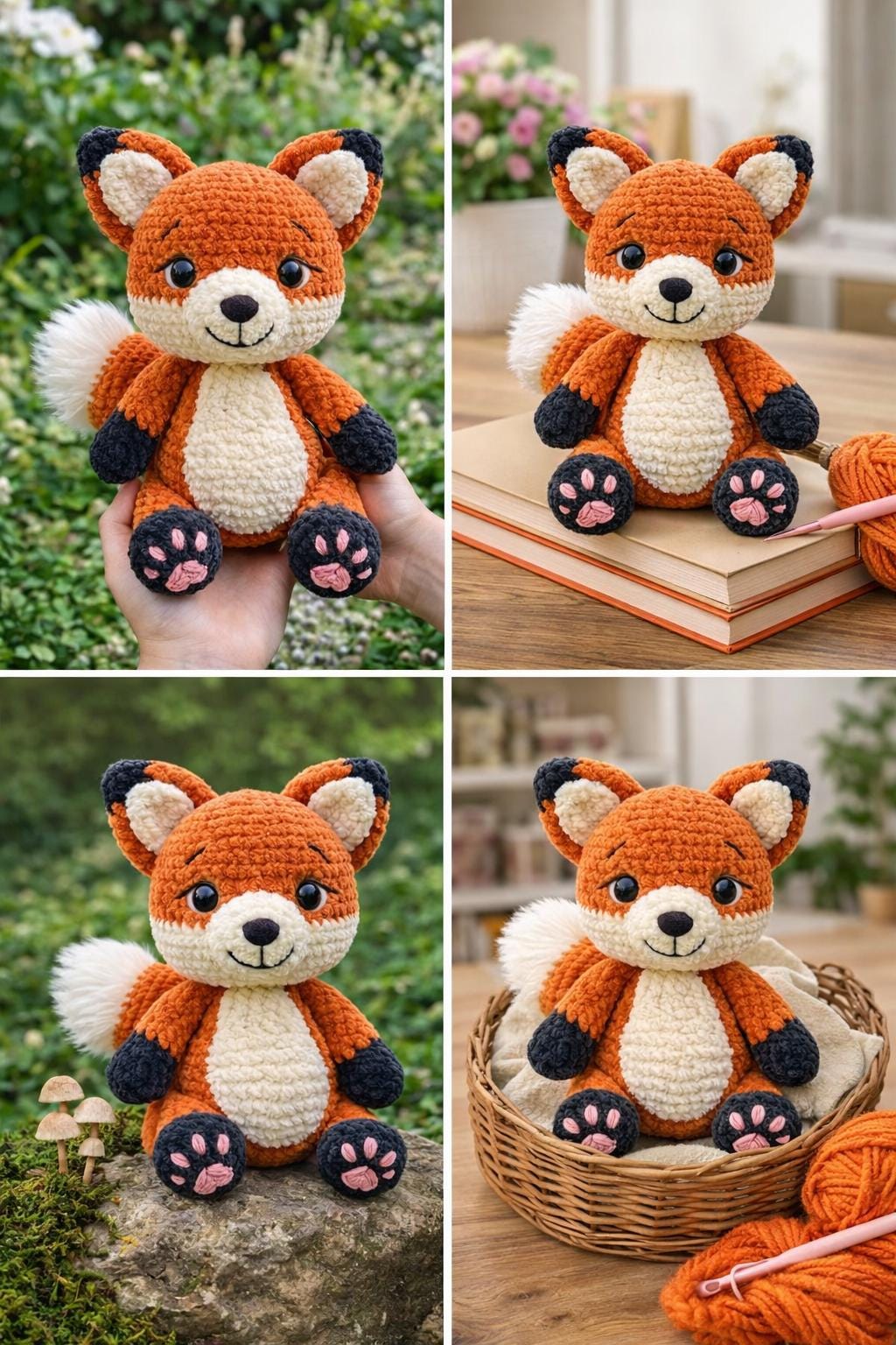 Chunky Fox Amigurumi Pattern PDF, Plush Woodland Animal Toy Tutorial