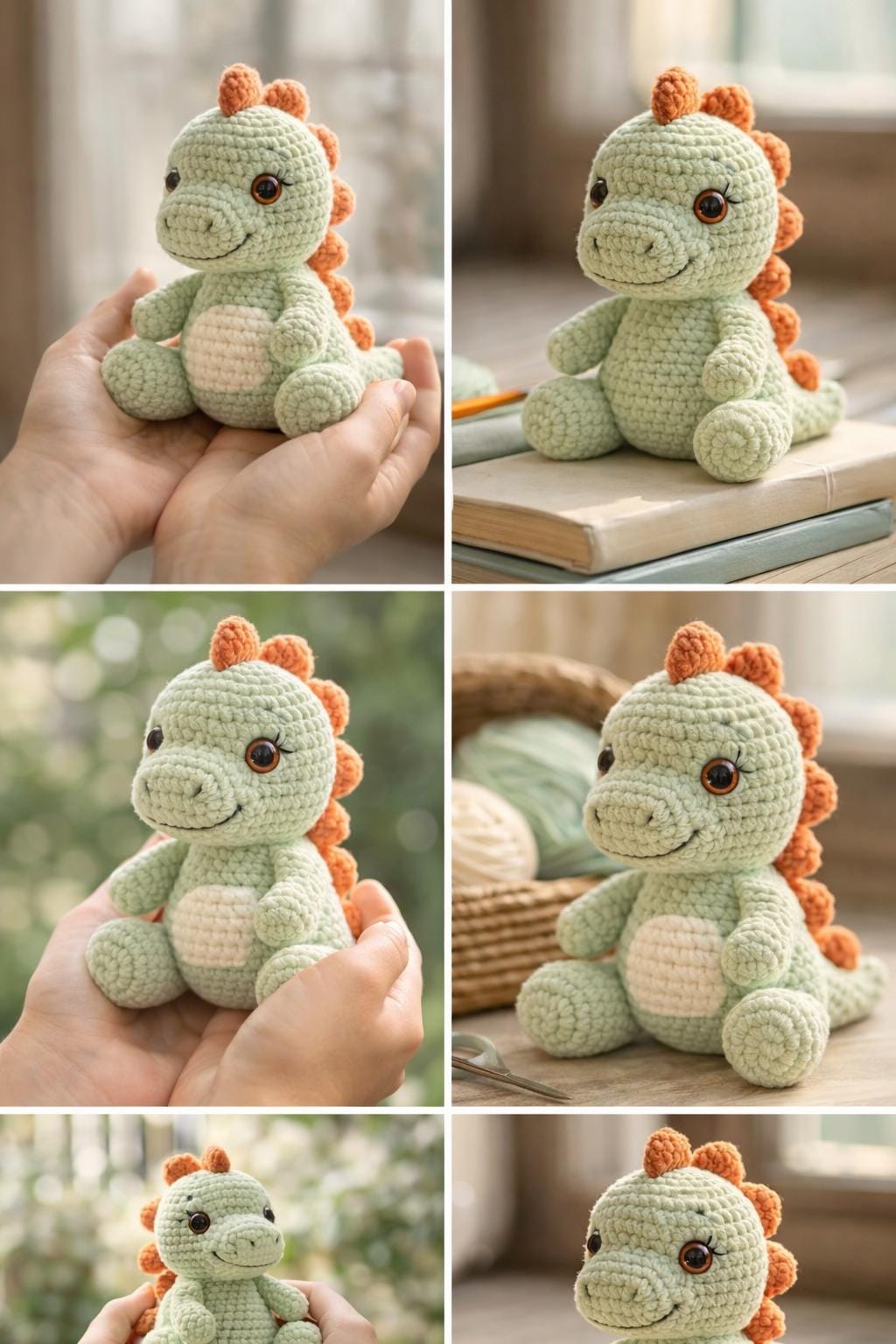 Tiny Dinosaur Amigurumi PDF, Plush Dino Tutorial, DIY Stuffed Toy Guide