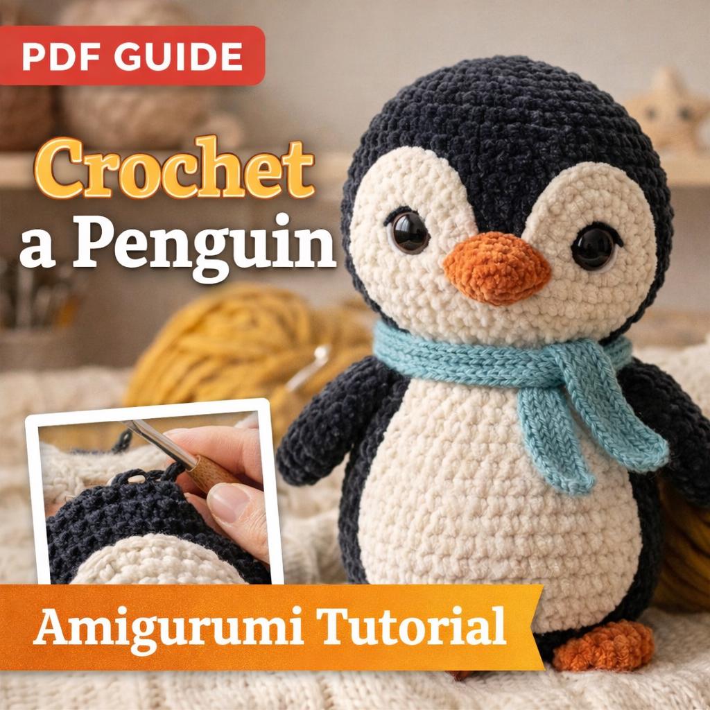 Penguin Amigurumi Pattern PDF Crochet Plush Toy Winter Animal DIY Tutorial