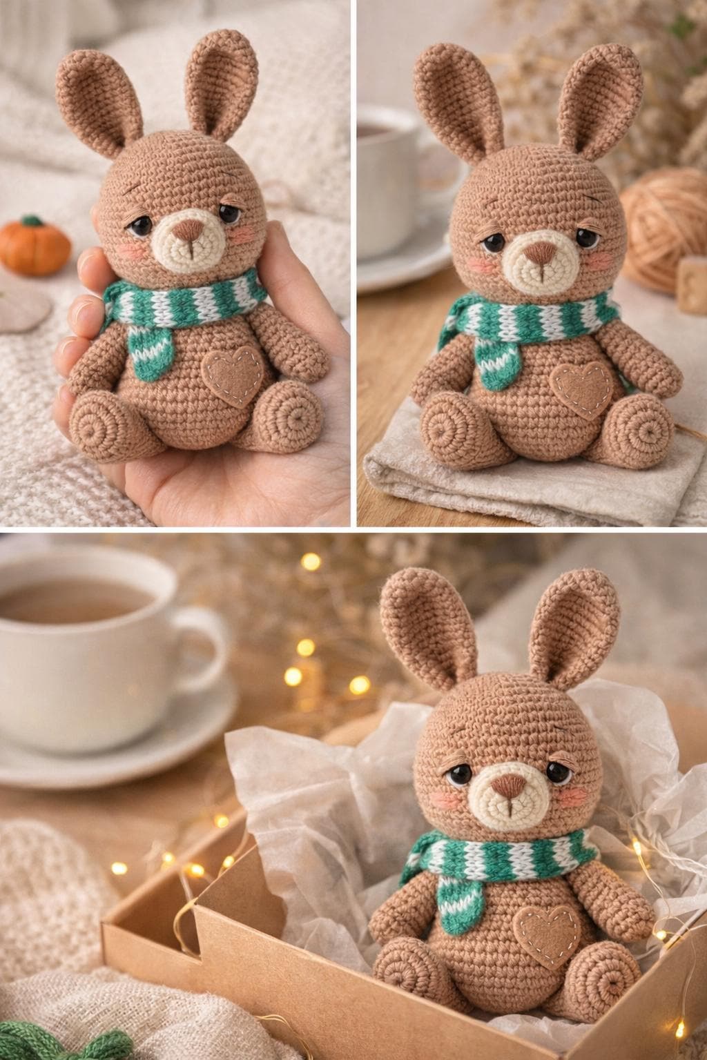 Bunny Amigurumi Pattern PDF, Crochet Rabbit Toy, Plush Animal Doll Tutorial
