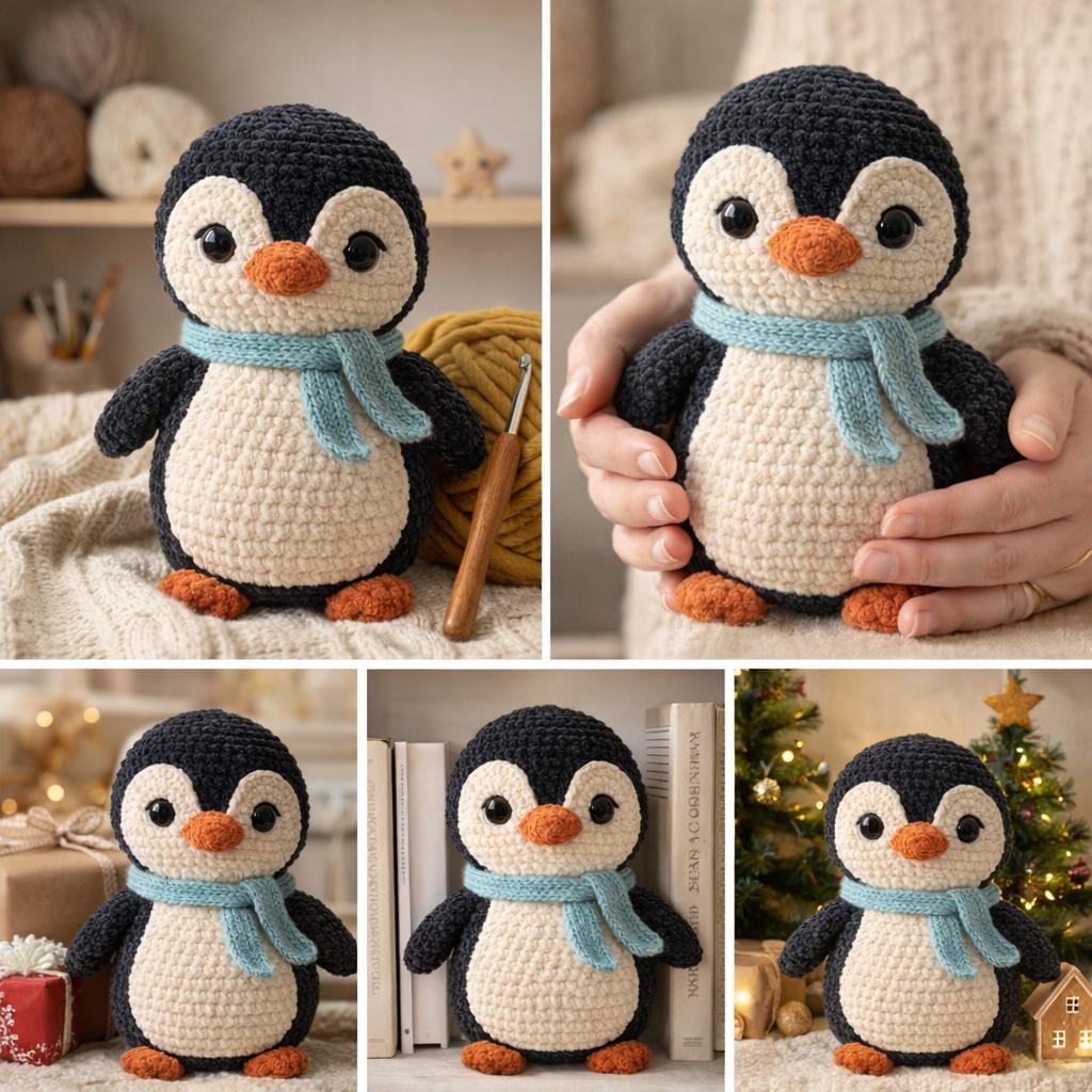 Penguin Amigurumi Pattern PDF Crochet Plush Toy Winter Animal DIY Tutorial