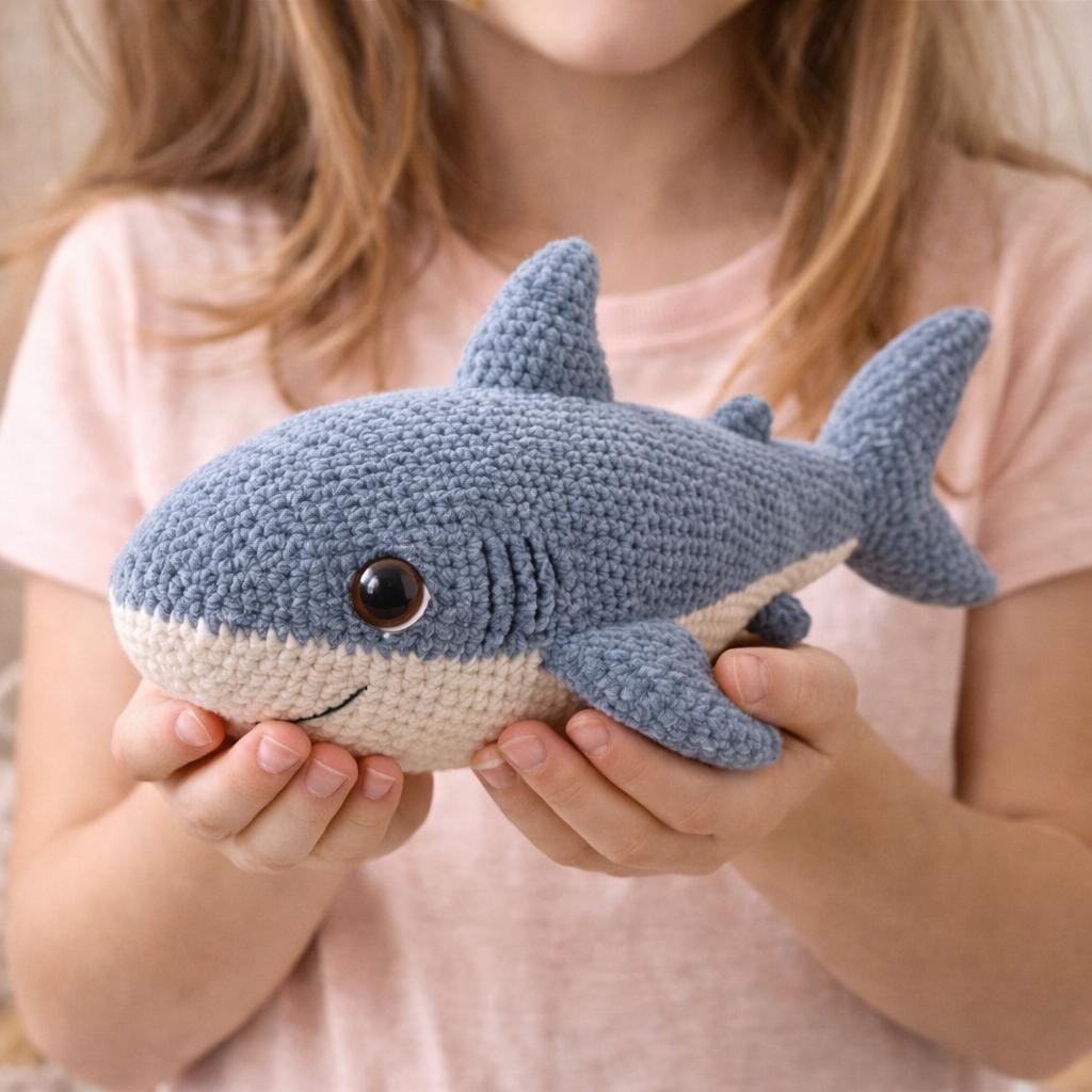 Shark Amigurumi Crochet Pattern PDF, Plush Sea Animal Toy Tutorial