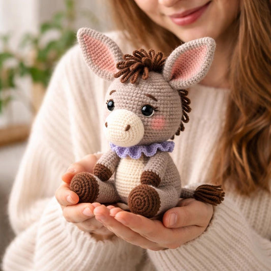 Donkey Amigurumi Crochet Pattern PDF, Farm Animal Plush Tutorial (Digital Download)
