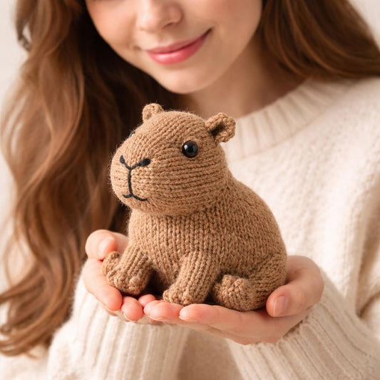 Knitted Capybara Plushie PDF Tutorial, Toy Knitting Guide, Animal Softie