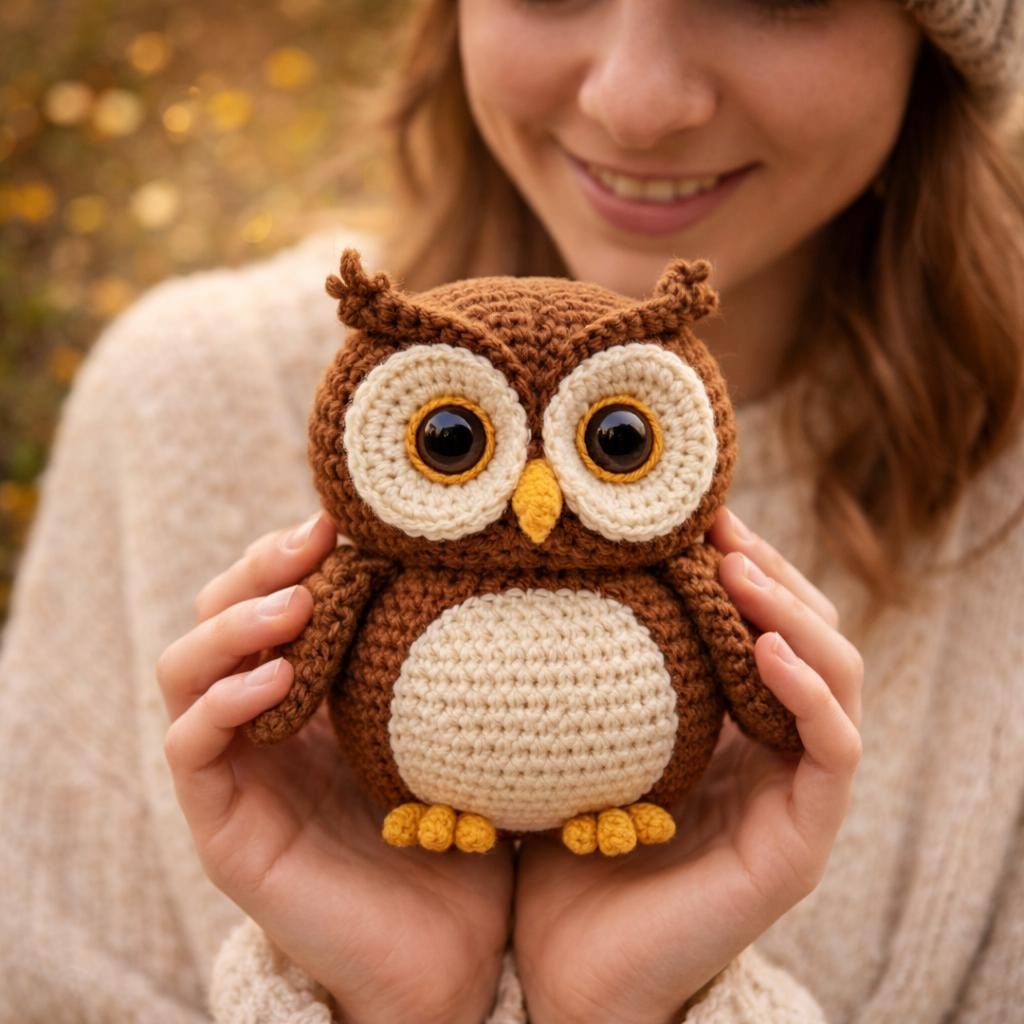 Owl Amigurumi Crochet Pattern PDF, Woodland Owl Plush Tutorial, Digital Download