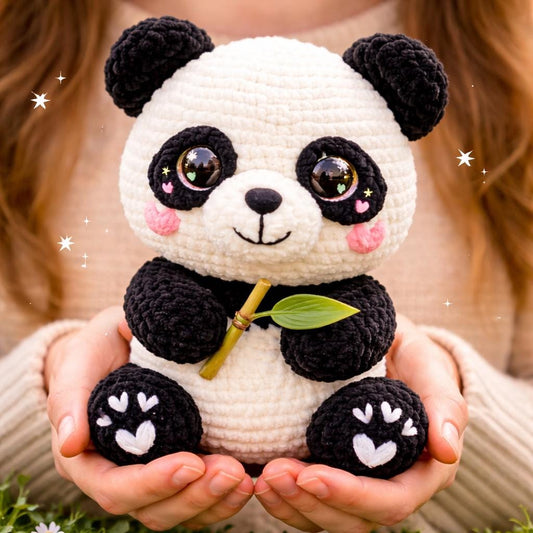 Panda Amigurumi Crochet Pattern PDF, Kawaii Plush Toy Tutorial