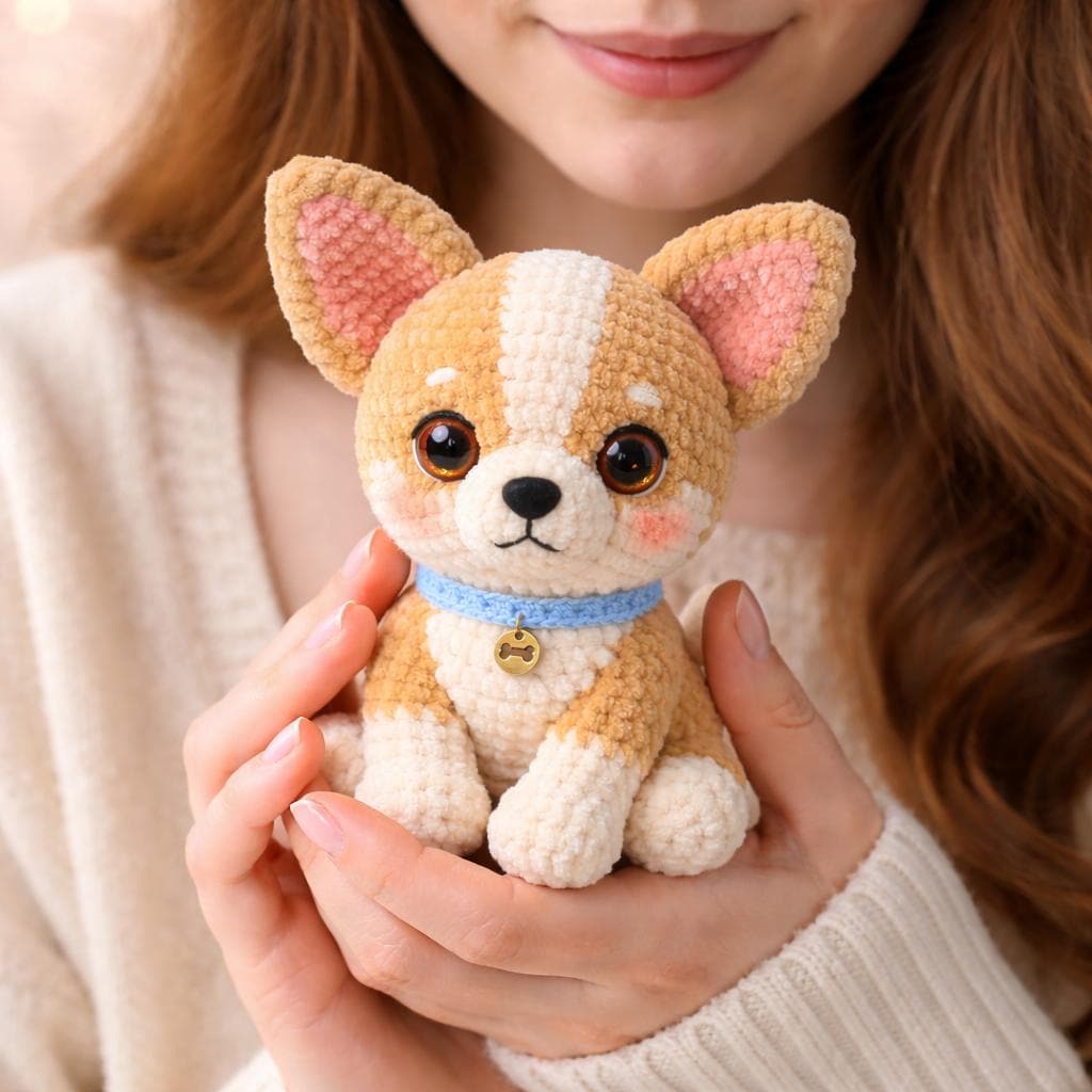 Chihuahua Amigurumi Crochet Pattern PDF, Plush Puppy Toy Tutorial, DIY Dog Doll Guide