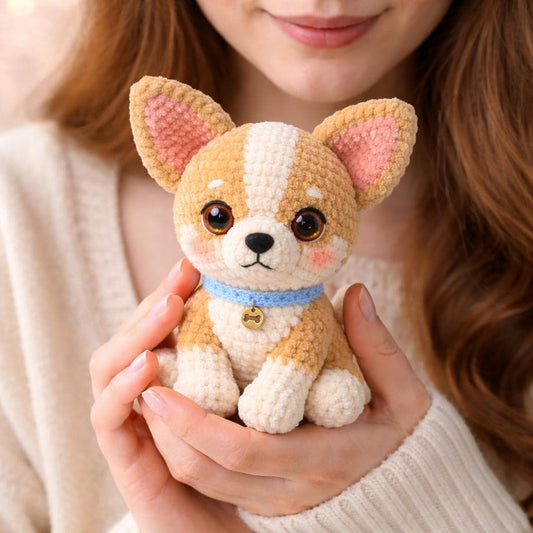 Chihuahua Amigurumi Crochet Pattern PDF, Plush Puppy Toy Tutorial, DIY Dog Doll Guide
