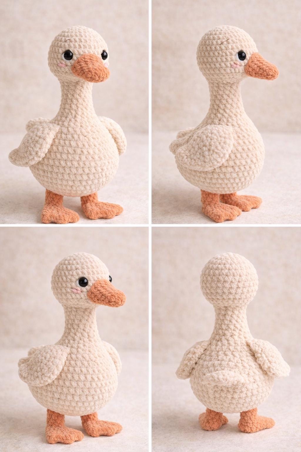 Goose Amigurumi Crochet Pattern PDF, Plush Bird Tutorial, Chenille Toy, Instant Download