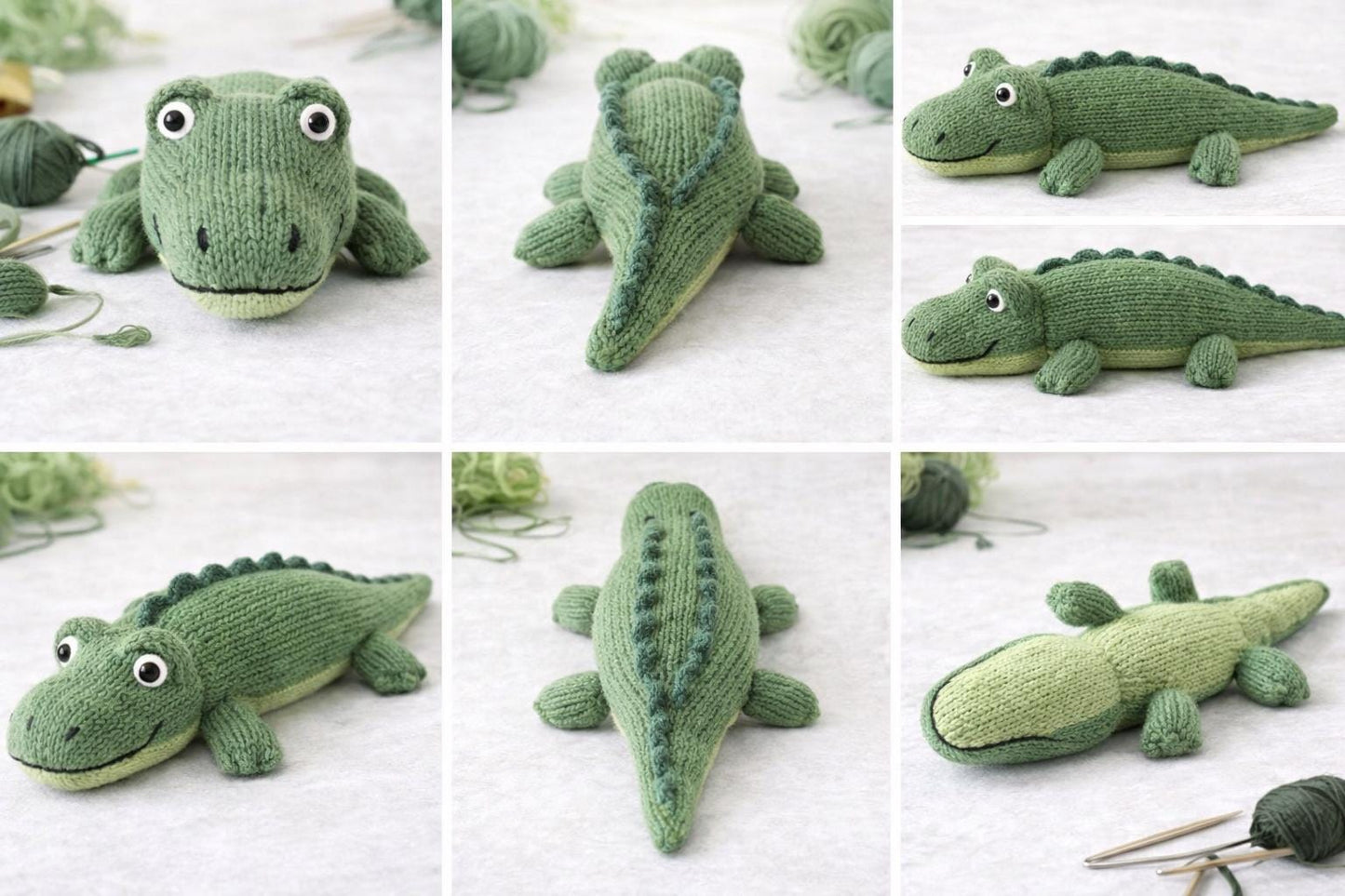 Knitted Crocodile Plush Pattern, Toy Knitting PDF, Animal Softie Tutorial