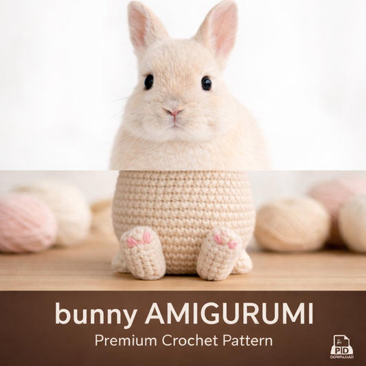 Bunny Amigurumi Crochet Pattern PDF, Beginner Rabbit Plush Tutorial, Digital Download