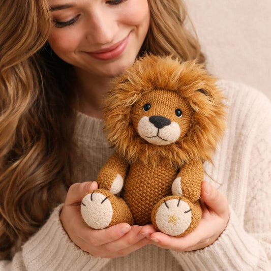 Knitted Lion Plush Pattern, Amigurumi Toy Tutorial, DIY Stuffed Animal Guide