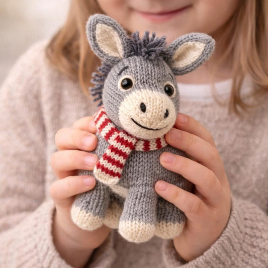 Donkey Plush Knitting Pattern, Farm Animal Toy PDF, Stuffed Donkey Tutorial
