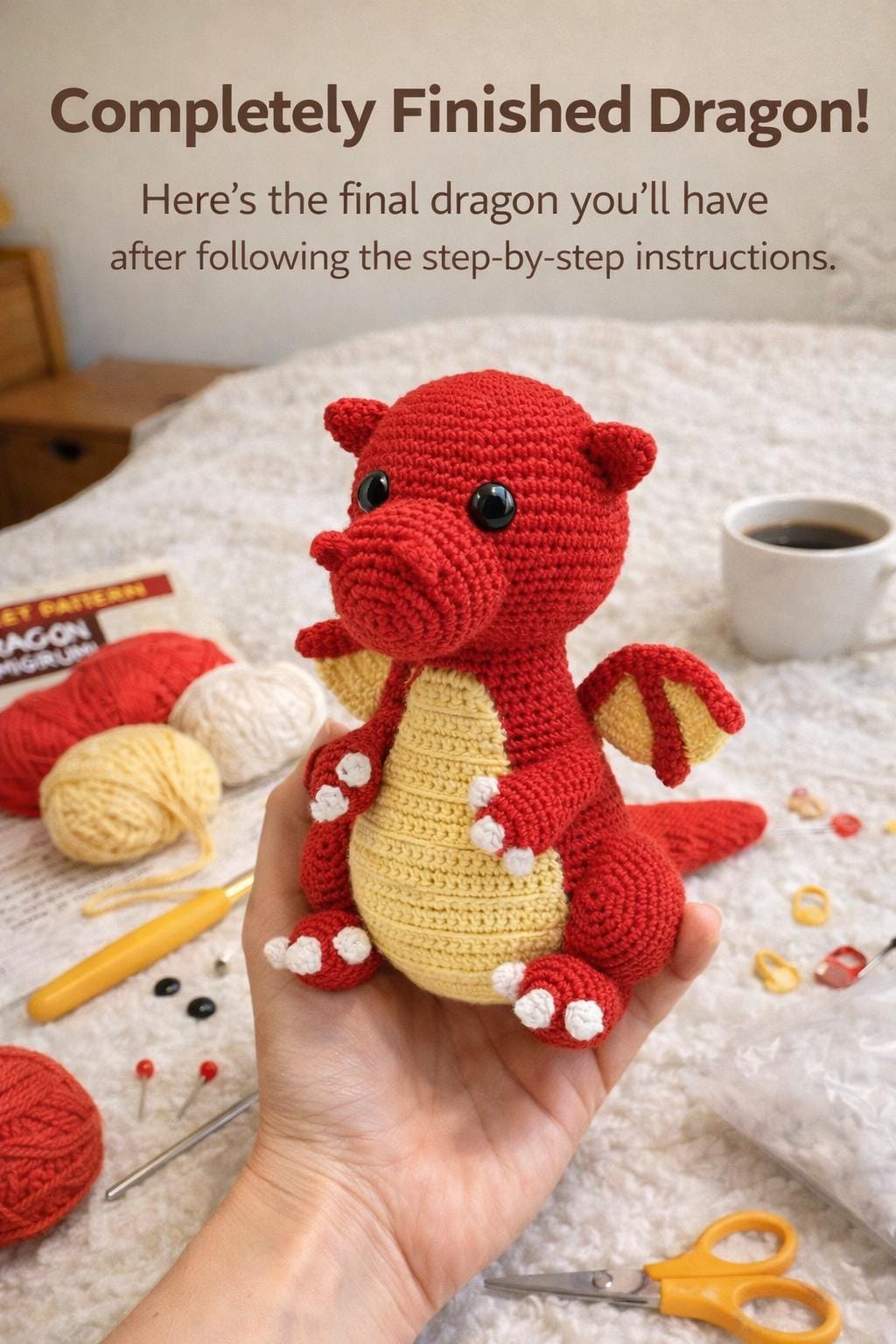 Dragon Amigurumi Crochet Pattern PDF – Fantasy Plush Toy Tutorial with Step-by-Step Instructions