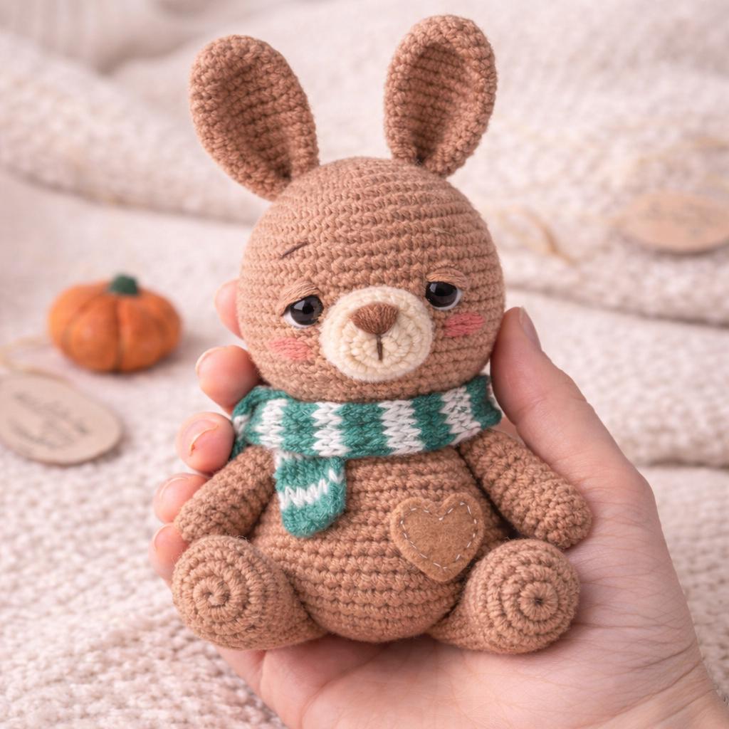 Bunny Amigurumi Pattern PDF, Crochet Rabbit Toy, Plush Animal Doll Tutorial